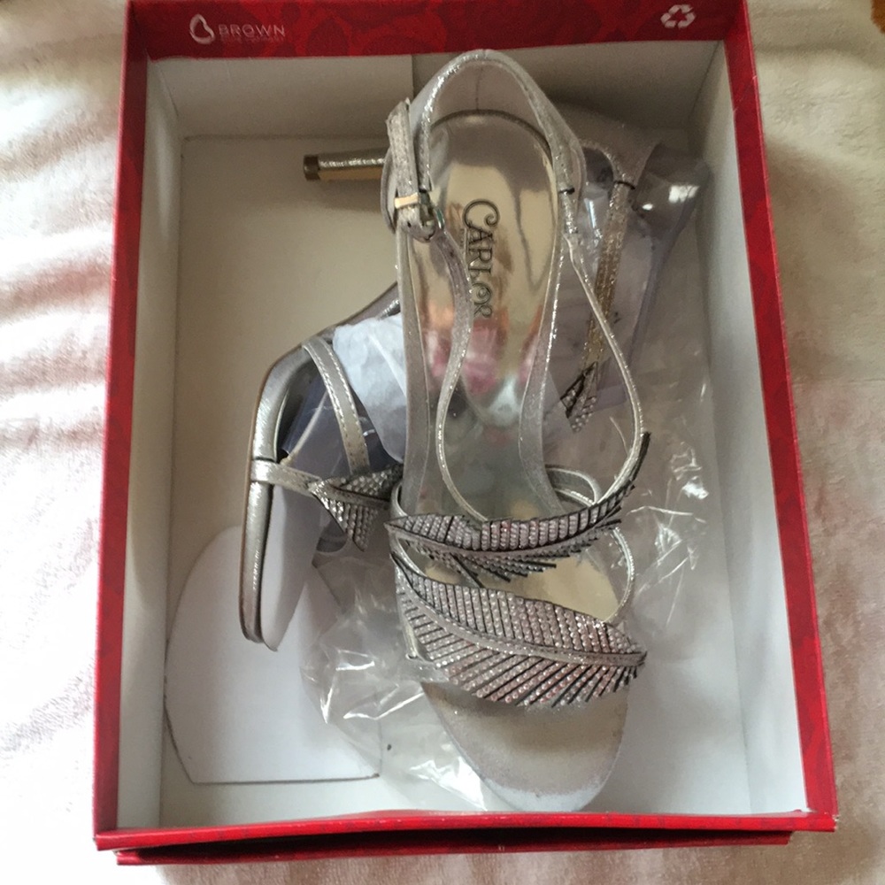 NIB Carlos Santana Frisco silver dress sandal -  7